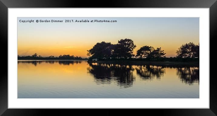 A Serene Sunset at Hatchet Pond Framed Mounted Print by Gordon Dimmer