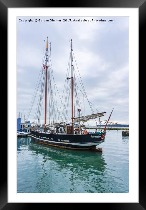The Tall Ship "Moonfleet" moored at Poole Quay Framed Mounted Print by Gordon Dimmer