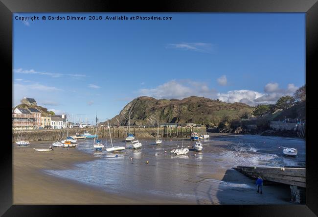 Ifracombe Harbour with "Verity" in the background Framed Print by Gordon Dimmer