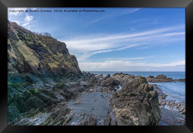 Rocky Outcrops at Ilfracombe Framed Print by Gordon Dimmer