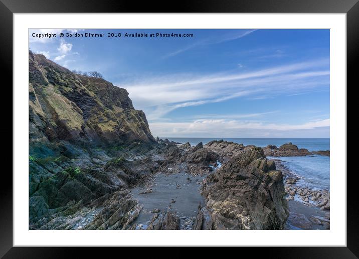 Rocky Outcrops at Ilfracombe Framed Mounted Print by Gordon Dimmer