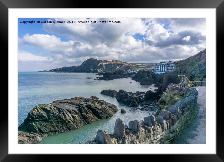 Rocks on Coast near Ilfracombe Harbour Framed Mounted Print by Gordon Dimmer