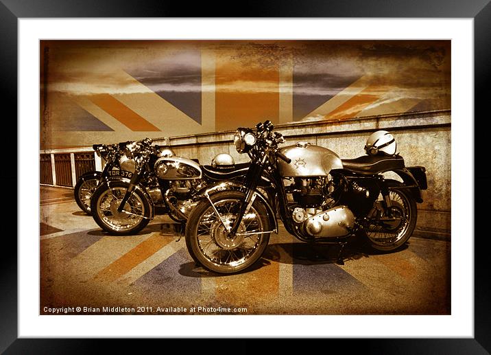 Cafe Racers on Chelsea Bridge Framed Mounted Print by Brian Middleton