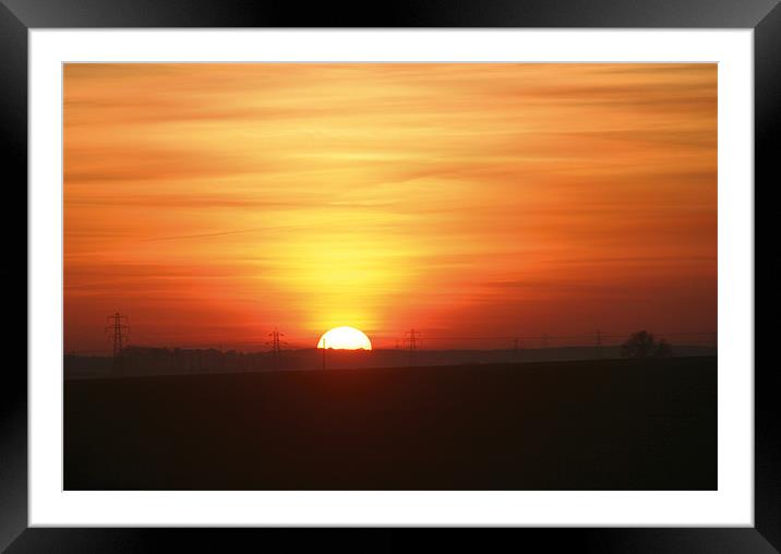 Cambridge Sunset Framed Mounted Print by Brian Middleton