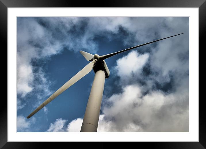 Wind Turbine HDR Framed Mounted Print by Brian Middleton
