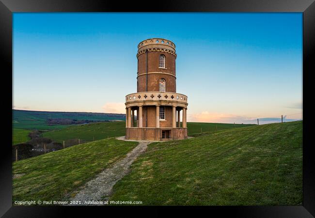 The Clavell Tower Kimmeridge Bay in Purbeck Framed Print by Paul Brewer