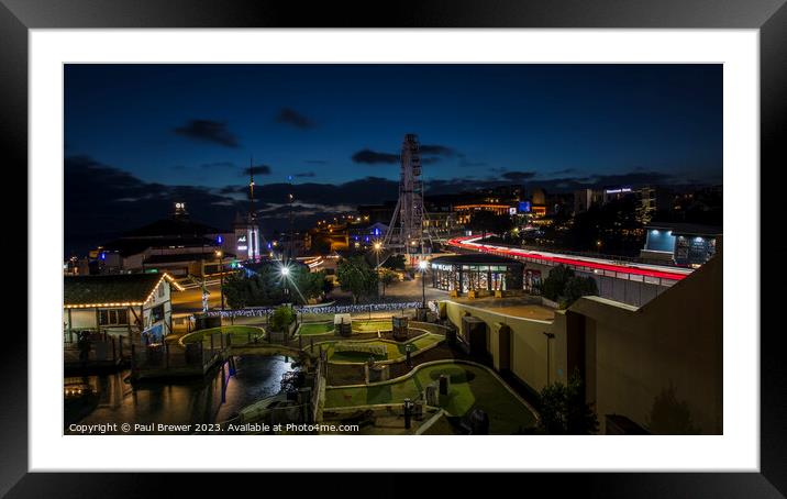 Bournemouth At Night Framed Mounted Print by Paul Brewer