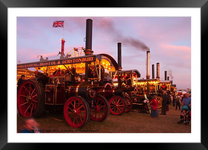 Showmans Engines at Sunset Framed Mounted Print by Paul Brewer