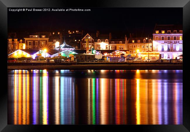 Weymouth Sea Lights Framed Print by Paul Brewer