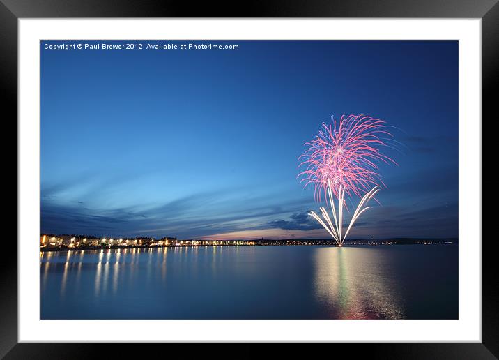 Weymouth Firework Display Framed Mounted Print by Paul Brewer