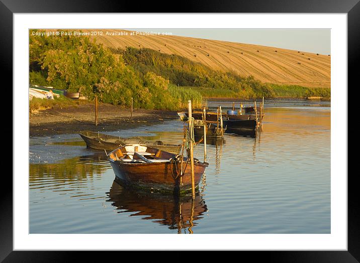Boats along the Fleet Framed Mounted Print by Paul Brewer
