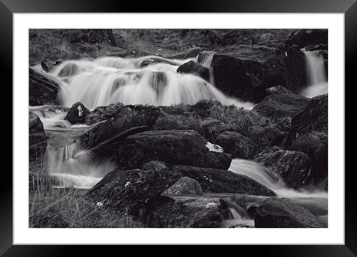 Waterfall at Pen-y-Gwryd Framed Mounted Print by Paul Brewer