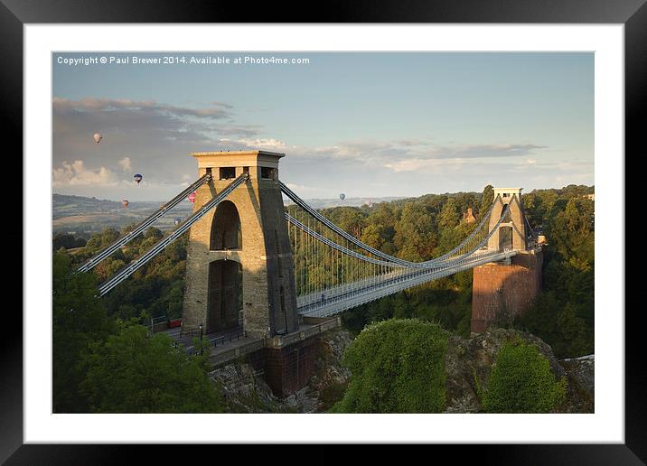  Balloons over Clifton Suspension Bridge  Framed Mounted Print by Paul Brewer