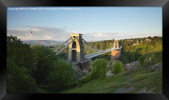  Clifton Suspension Bridge at Sunrise Framed Print by Paul Brewer