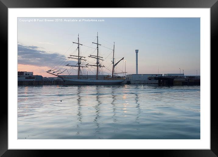 Tall Ship in Weymouth Harbour Framed Mounted Print by Paul Brewer