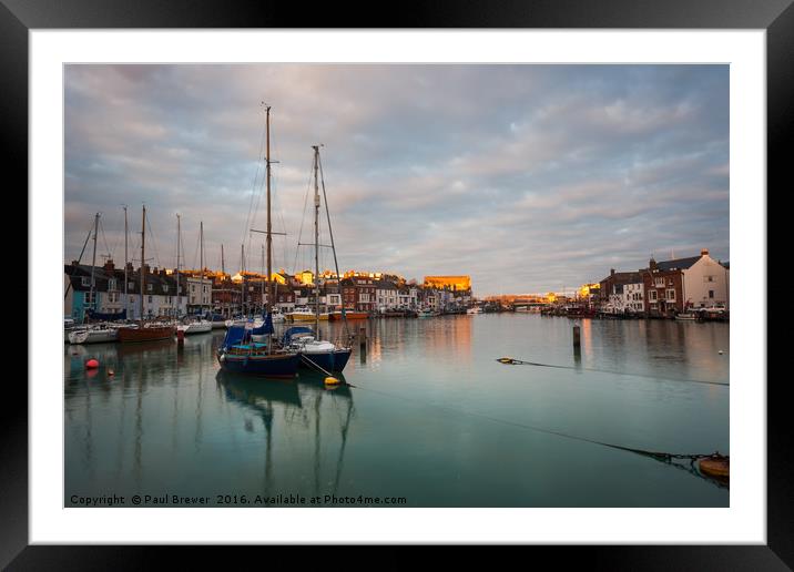 Weymouth with a touch of sun Framed Mounted Print by Paul Brewer