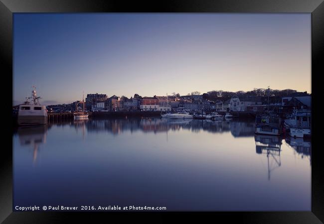 Padstow Harbour in early evening spring 2016,  Framed Print by Paul Brewer