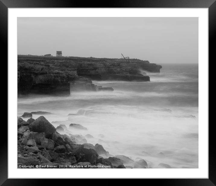 Portland in a storm Framed Mounted Print by Paul Brewer