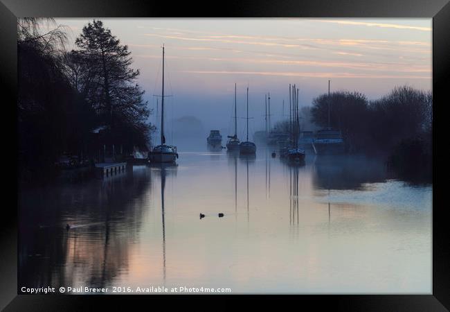 Wareham on a Misty Morning Framed Print by Paul Brewer