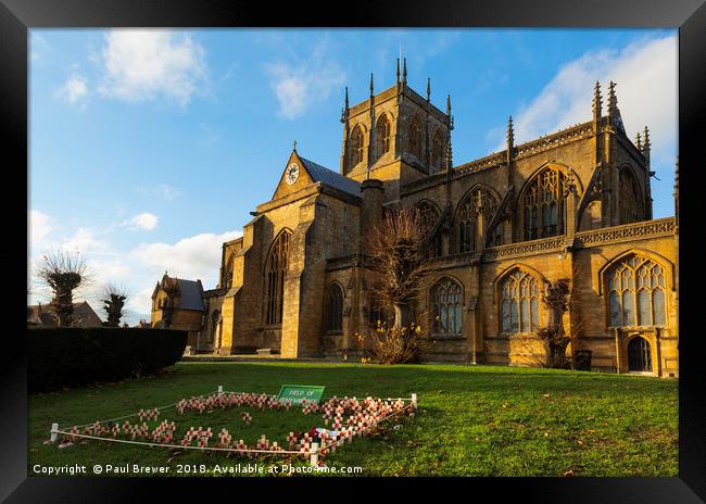 Sherborne Abbey in Autumn Framed Print by Paul Brewer
