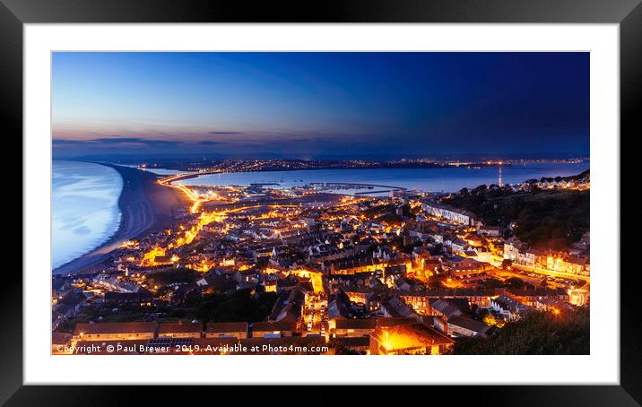 Portland and Weymouth on the Dorset coast Framed Mounted Print by Paul Brewer