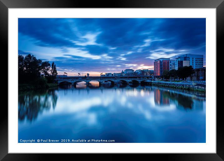The River Clyde at Sunset Framed Mounted Print by Paul Brewer