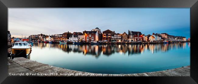 Weymouth Harbour at Twilight Framed Print by Paul Brewer