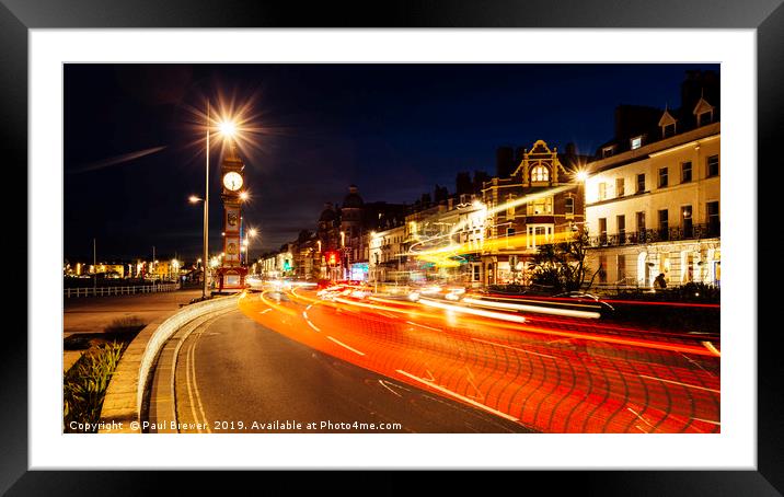 Weymouth Jubilee Clock at Night  Framed Mounted Print by Paul Brewer