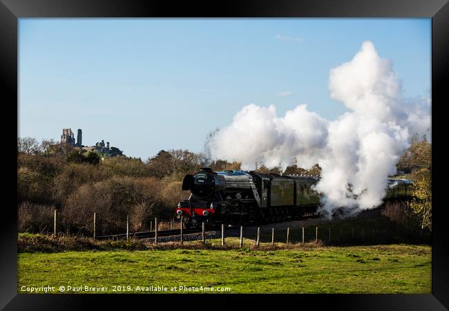 Flying Scotsman on the Swanage Railway Framed Print by Paul Brewer
