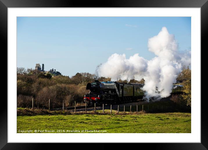 Flying Scotsman on the Swanage Railway Framed Mounted Print by Paul Brewer