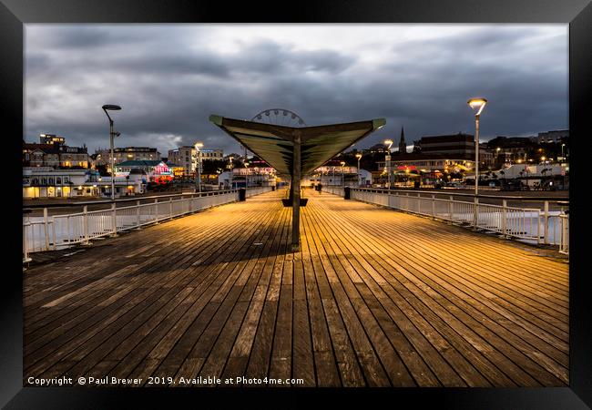 Bournemouth Pier in Winter Framed Print by Paul Brewer