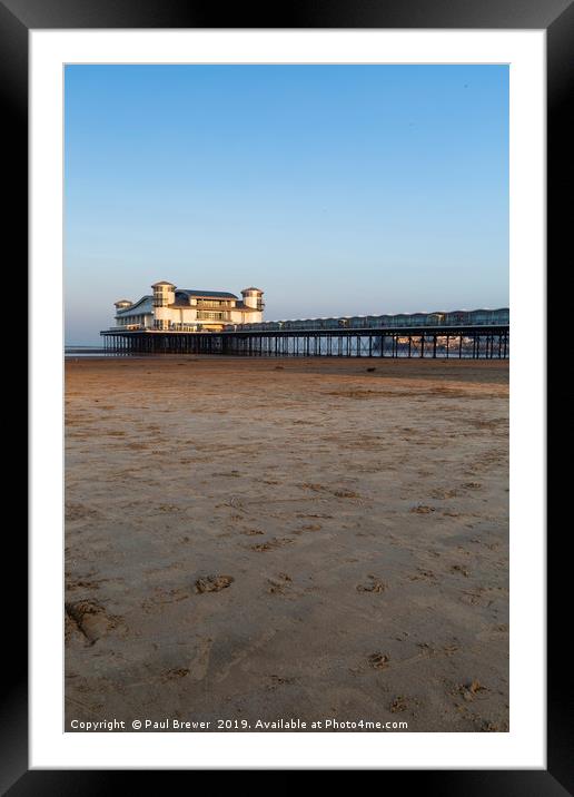 Weston Super Mare Grand Pier Framed Mounted Print by Paul Brewer