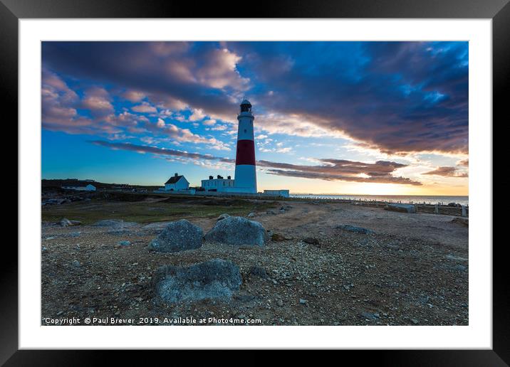 Portland Bill in Autumn at sunrise Framed Mounted Print by Paul Brewer