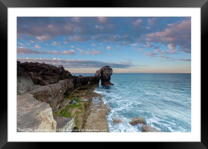 Pulpit Rock in Winter Framed Mounted Print by Paul Brewer