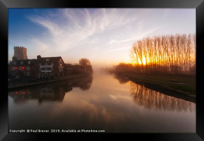 River Frome at Wareham Framed Print by Paul Brewer