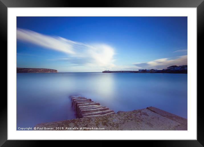 Swanage in Winter Framed Mounted Print by Paul Brewer