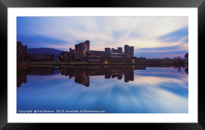 Caerphilly Castle Framed Mounted Print by Paul Brewer