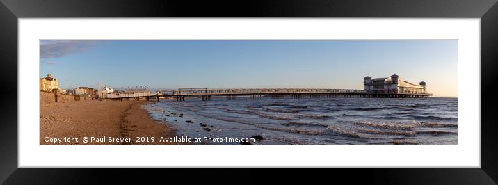 Weston Super Mare Pier Panoramic Framed Mounted Print by Paul Brewer