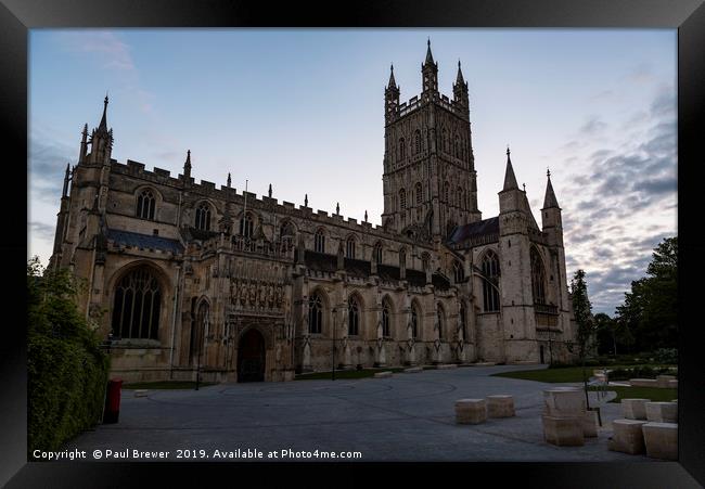 Gloucester Cathedral at Sunrise Framed Print by Paul Brewer
