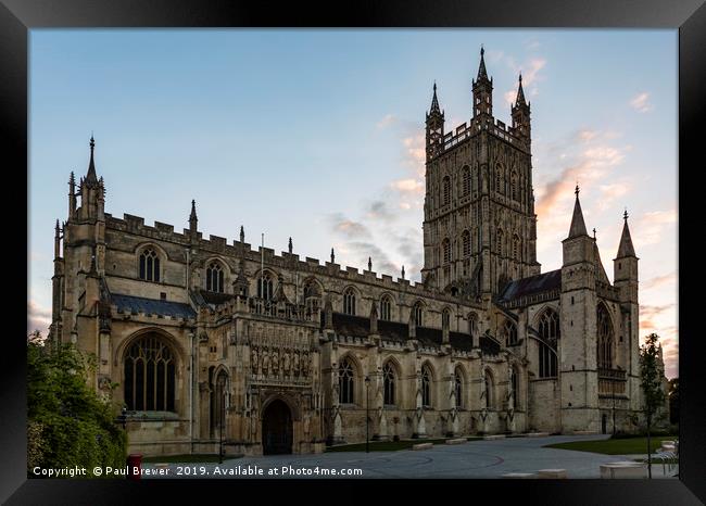 Gloucester Cathedral at Sunrise Framed Print by Paul Brewer