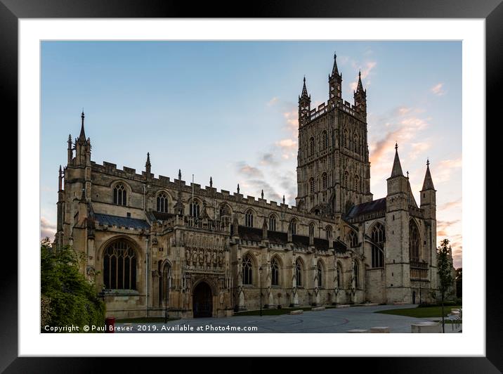 Gloucester Cathedral at Sunrise Framed Mounted Print by Paul Brewer