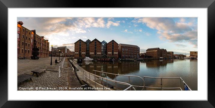 Gloucester Docks at Sunrise  Framed Mounted Print by Paul Brewer