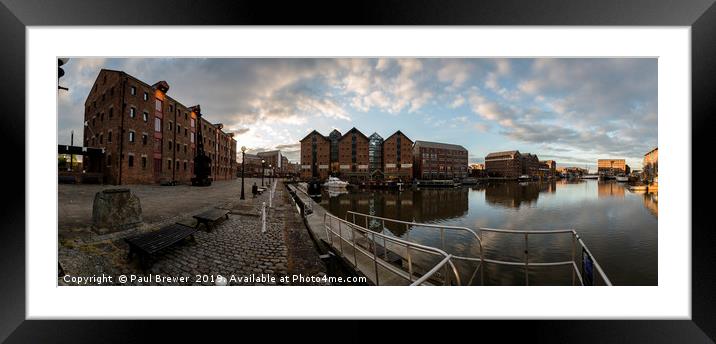 Gloucester Docks Panoramic Framed Mounted Print by Paul Brewer