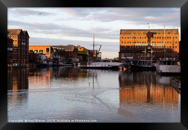 Alexandra Warehouse Gloucester Docks  Framed Print by Paul Brewer