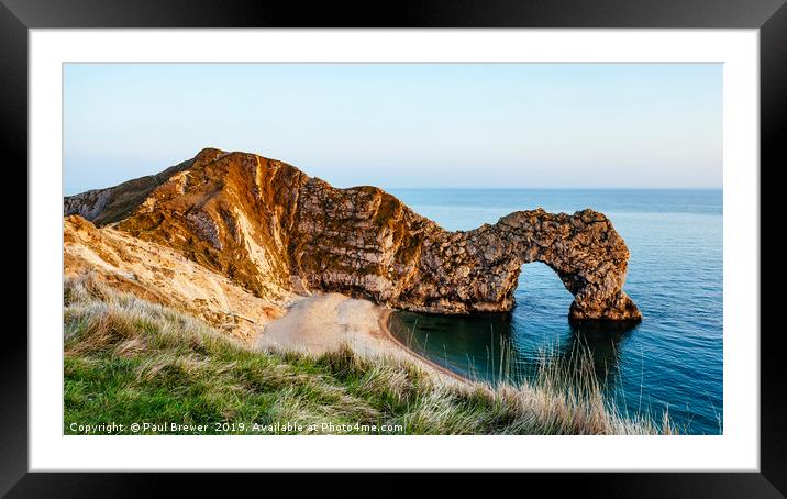Durdle Door Dorset Framed Mounted Print by Paul Brewer