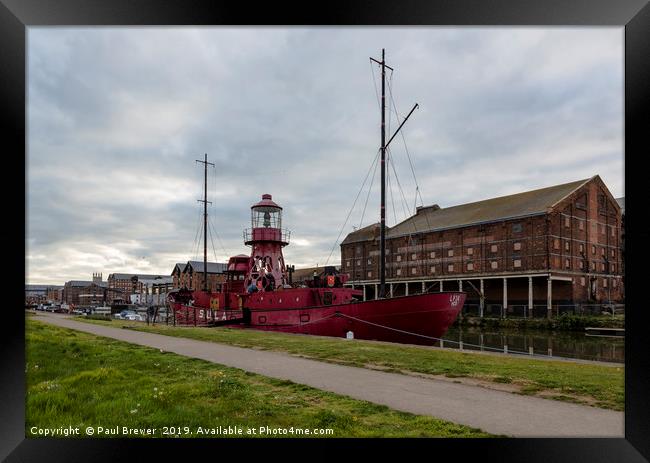 Sula Lightship Gloucester Framed Print by Paul Brewer