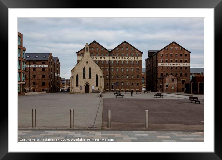 Mariners Church Gloucester Docks Framed Mounted Print by Paul Brewer
