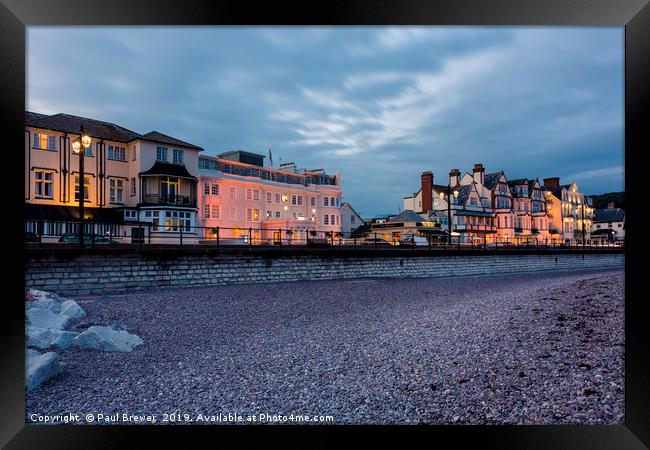 Evening in Sidmouth Framed Print by Paul Brewer