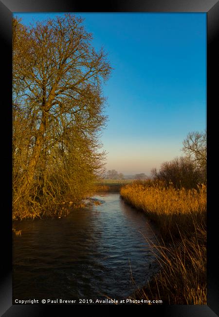 River Stour in Winter Framed Print by Paul Brewer