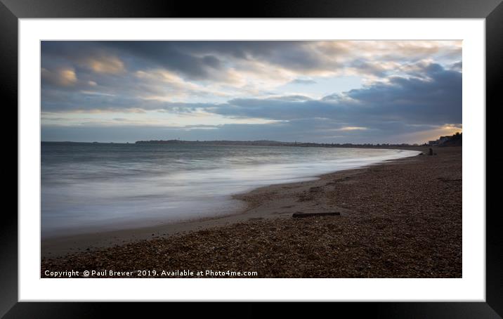 Bowleaze Cove at Winter Framed Mounted Print by Paul Brewer